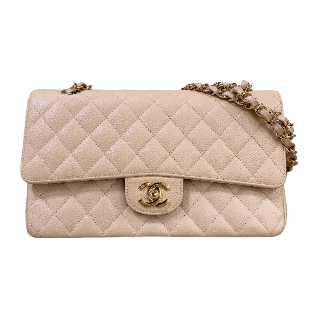 シャネル CHANEL マトラッセ25 A01112 12番台 ベージュ ゴールド金具 キャビアスキン レディース ショルダーバッグ約15cmマチ