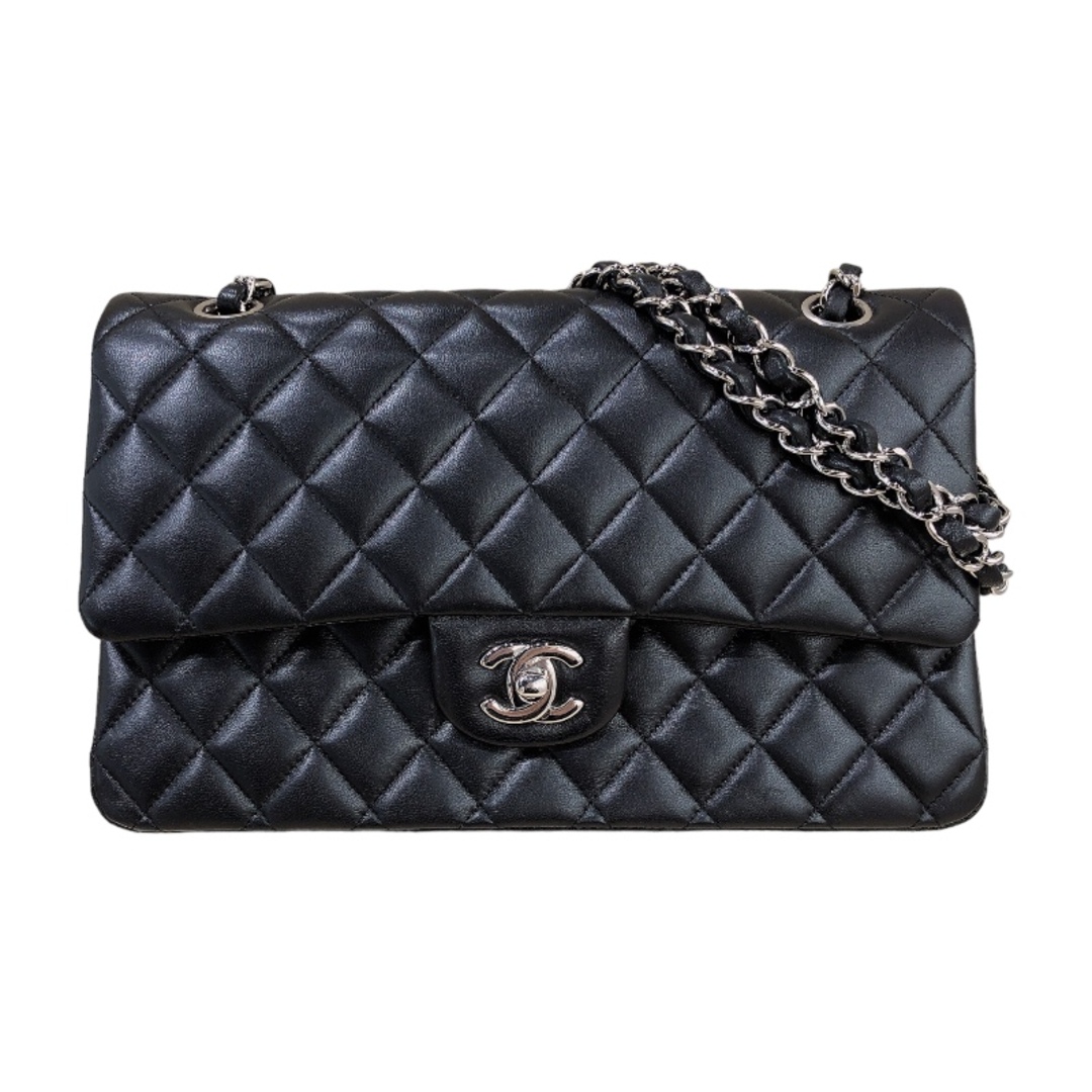 シャネル CHANEL マトラッセ25 A01112 21番台 ブラック シルバー金具 ラムスキン レディース ショルダーバッグ約15cmマチ