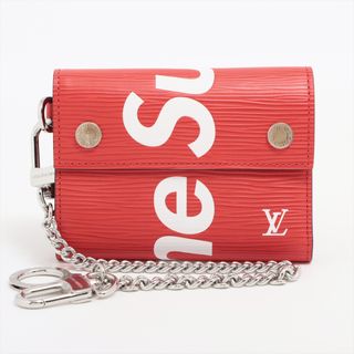 ルイヴィトン(LOUIS VUITTON)のヴィトン×シュプリーム チェーンコンパクトウォレット レザー×メタル  レ(財布)