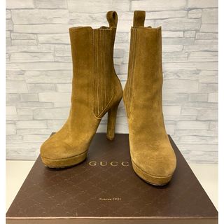 グッチ(Gucci)の２回　グッチ　ショートブーツ　ハイヒール　スウェード 269699　35.1/2(ブーツ)