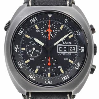 シン(SINN)のSinn ジン スペースクロノグラフ 自動巻き メンズ 腕時計 ブラック 社外ベルト 142.BS(腕時計(アナログ))