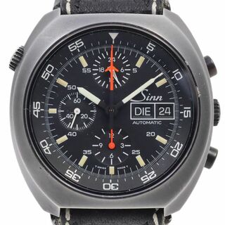 SINN - Sinn ジン スペースクロノグラフ 自動巻き メンズ 腕時計 ブラック 社外ベルト 142.BS