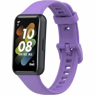 Huawei Band 7用 シリコンバンド　パープル(その他)