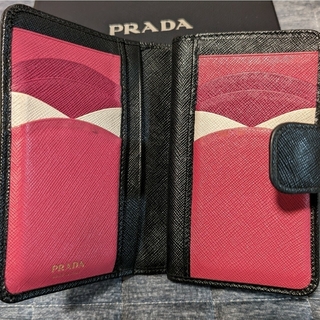 プラダ(PRADA)のPRADA 二つ折り財布 サフィアーノメタル バイカラー(財布)