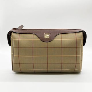 バーバリー(BURBERRY)のBurberrys バーバリーズ クラッチバッグ セカンドバッグ カーキ ブラウン チェック キャンバス レザー メンズ レディース 【中古】(クラッチバッグ)