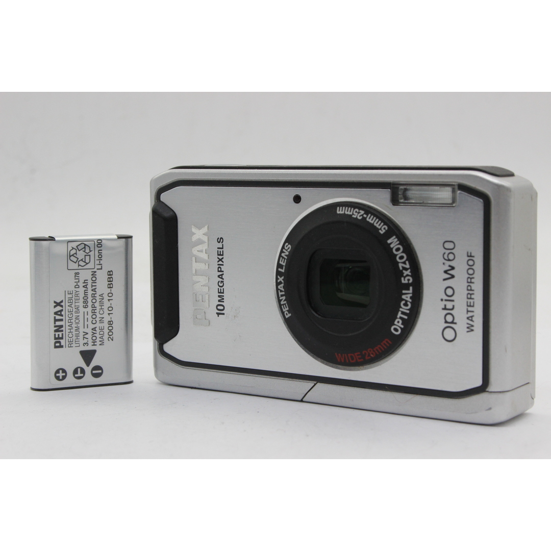 コンディション【返品保証】 ペンタックス Pentax Optio W60 5x Zoom バッテリー付き コンパクトデジタルカメラ  s5908