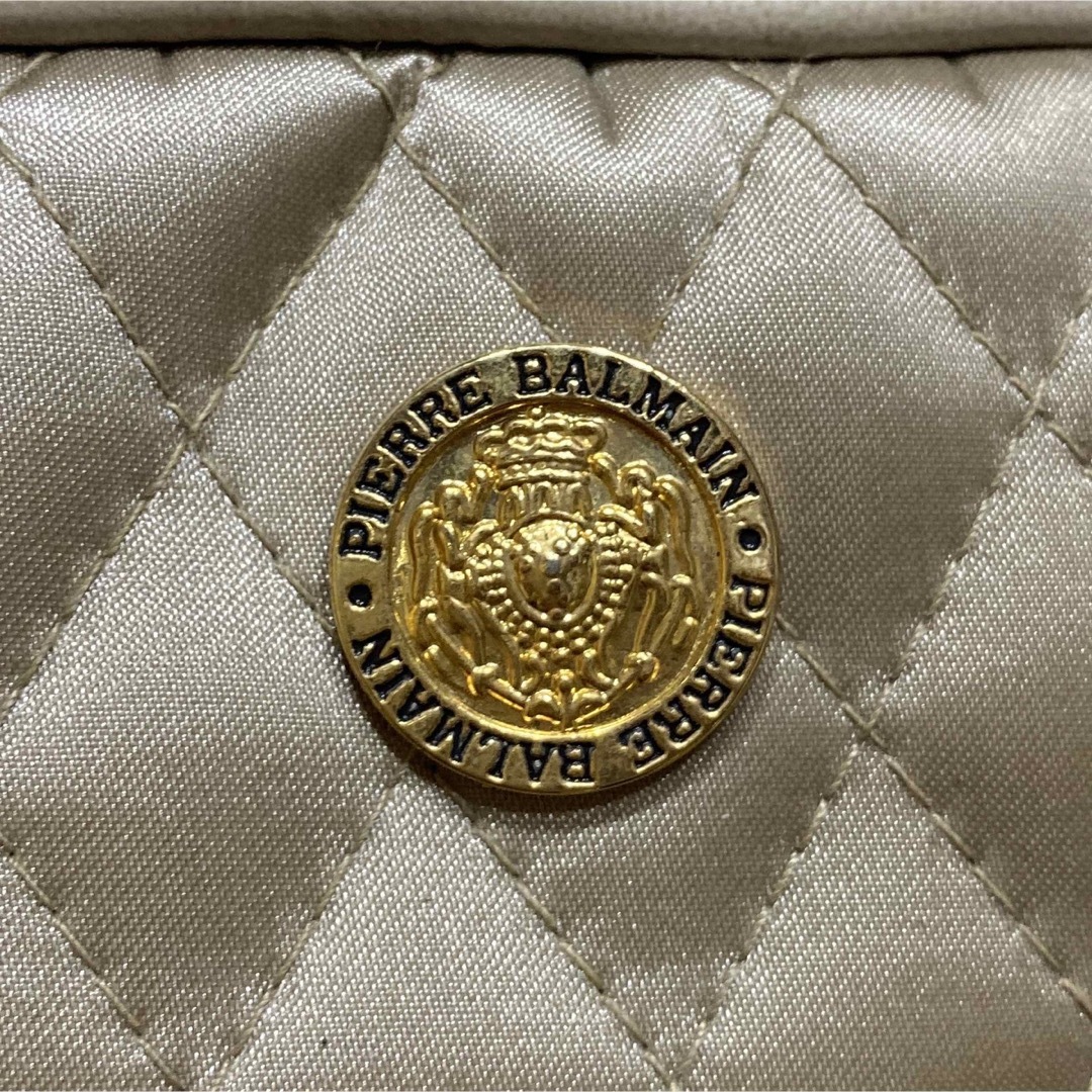 BALMAIN(バルマン)の希少デザイン PIERRE BALMAIN サテン×レザー ショルダーバッグ レディースのバッグ(ショルダーバッグ)の商品写真