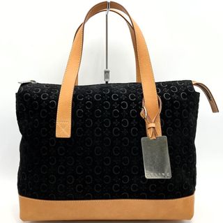 セリーヌ(celine)の美品 CELINE セリーヌ Cマカダム トートバッグ ハンドバッグ ブラック 黒 スウェード レザー レディース ファッション MC00 1 USED 【中古】(トートバッグ)