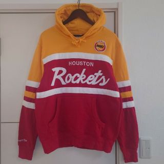 ミッチェルアンドネス(MITCHELL & NESS)のNBA ヒューストン・ロケッツ スウェットパーカー 刺繍ロゴ 古着 バスケ(パーカー)