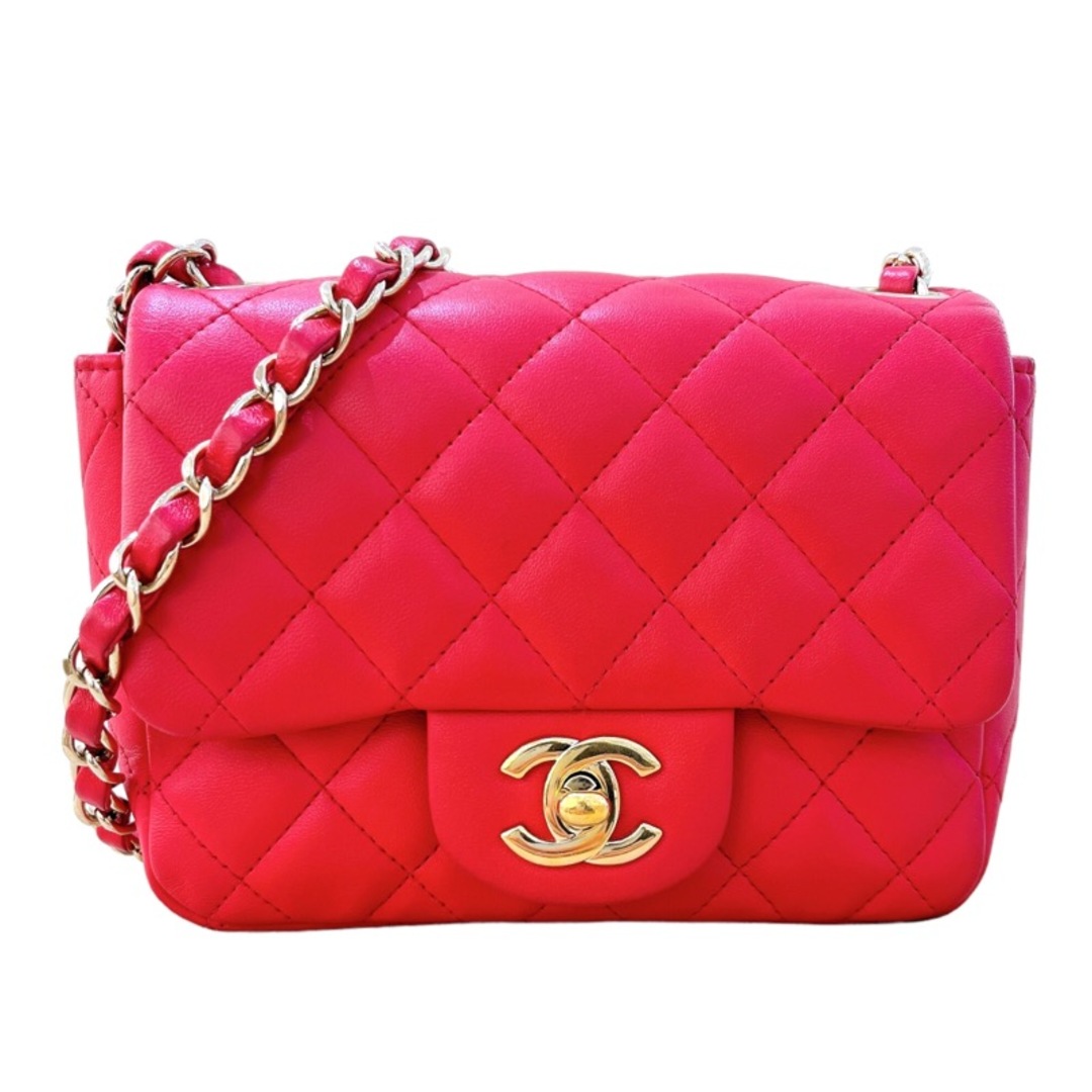 シャネル CHANEL ミニマトラッセ18 A35200 ピンク/ゴールド金具 ラムスキン レディース ショルダーバッグ約7cmショルダー