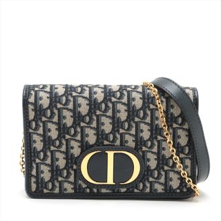 クリスチャンディオール(Christian Dior)のクリスチャンディオール モンテーニュ キャンバス×レザー  ネイビー レデ(ショルダーバッグ)