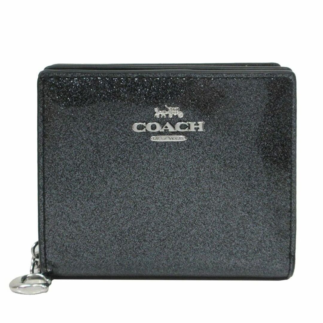 【新品】コーチ 財布 二つ折り財布 COACH グリッター パテント レザー スナップ ウォレット CP428 SV/GM(ガンメタル)アウトレット  レディース SNAP WALLET | フリマアプリ ラクマ