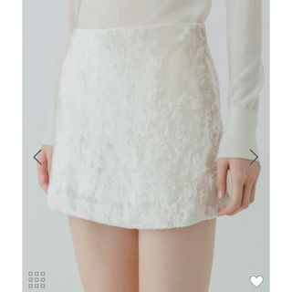 エディットフォールル(EDIT.FOR LULU)の【yo BIOTOP】Velvet mini skirt / white(ミニスカート)