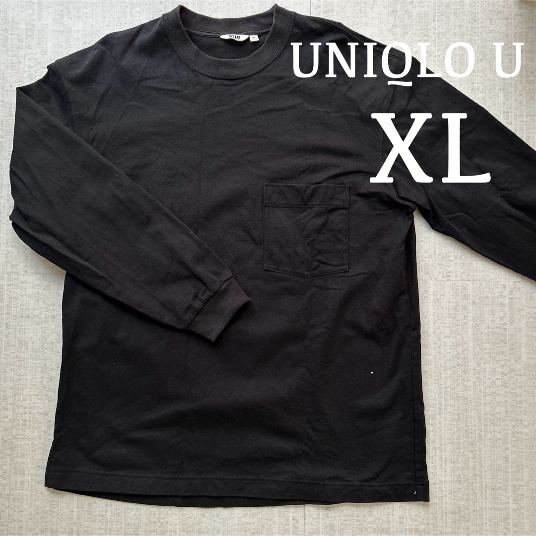 美品　メンズ　ユニクロU XL クルーネックTシャツ　ロンT 長袖　無地 | フリマアプリ ラクマ