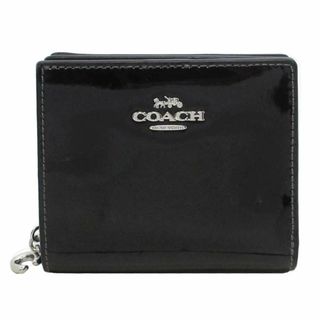 コーチ(COACH)の【新品】コーチ 財布 二つ折り財布 COACH パテントレザー スナップ ウォレット CN383 SVDTV (ブラック) アウトレット レディースSNAP WALLET(財布)