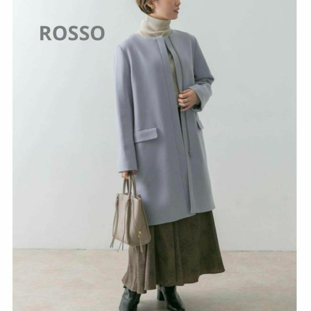 URBAN RESEARCH ROSSO(アーバンリサーチロッソ)の【定価41800円】アーバンリサーチ バックタックコンパクトノーカラーコート レディースのジャケット/アウター(ロングコート)の商品写真