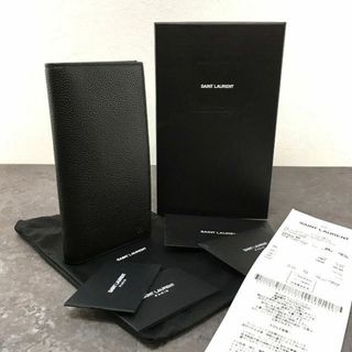 未使用品 Saint Laurent 長財布 ブラック レザー 379