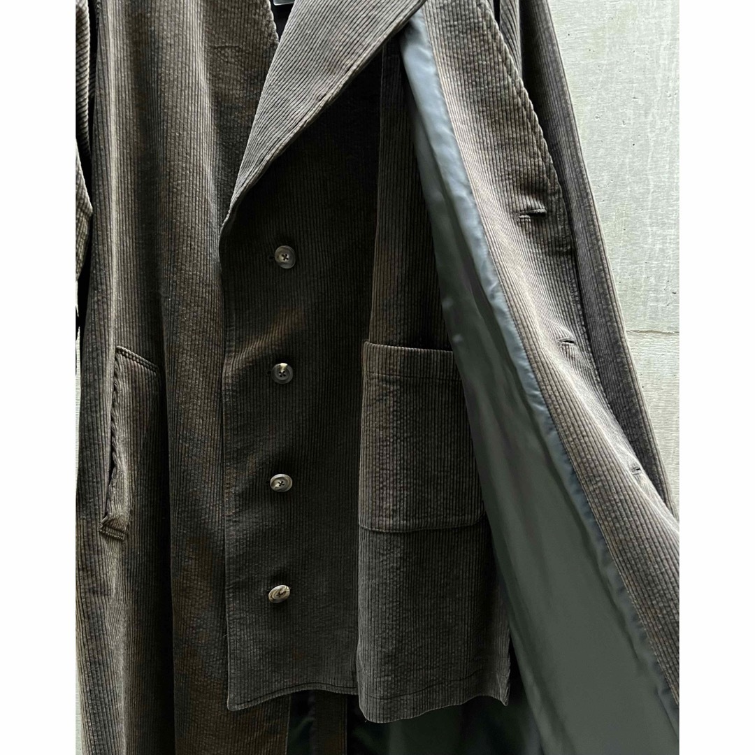 Yohji Yamamoto POUR HOMME(ヨウジヤマモトプールオム)の【ヨウジヤマモト プールオム】左前二重ドレス ロングコート メンズのジャケット/アウター(チェスターコート)の商品写真