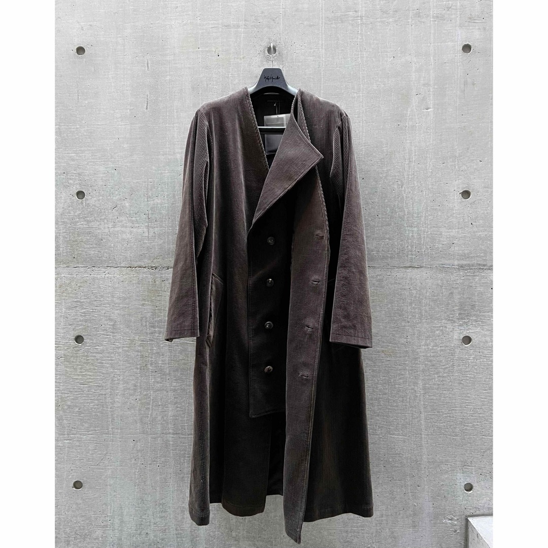 Yohji Yamamoto POUR HOMME(ヨウジヤマモトプールオム)の【ヨウジヤマモト プールオム】左前二重ドレス ロングコート メンズのジャケット/アウター(チェスターコート)の商品写真