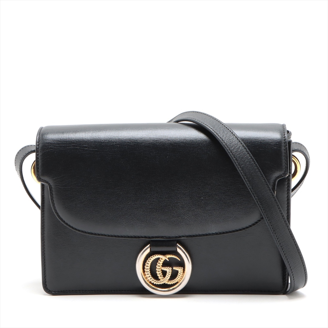 GUCCI - グッチ  レザー  ブラック レディース ショルダーバッグ