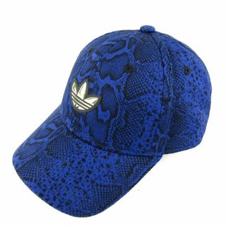 アディダス(adidas)のアディダス キャップ トレフォイル パイソン柄 綿100％ 54-57cm フリーサイズ ブランド 帽子 メンズ レディース ネイビー adidas(キャップ)