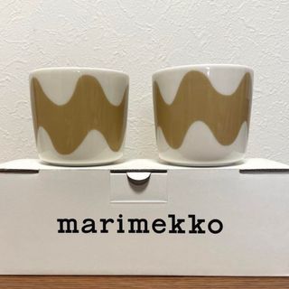 マリメッコ(marimekko)のアラモード様☆マリメッコ　ラテマグ　ロッキ　ベージュ　(グラス/カップ)