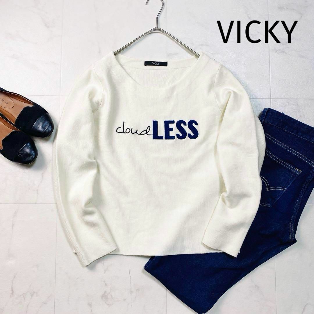 VICKY - ビッキーVICKY/ウールブレンド刺繍ニット プルオーバーの通販