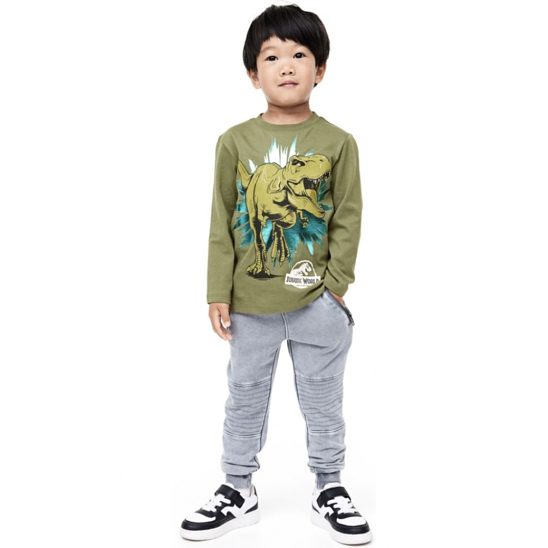 H&M(エイチアンドエム)の未使用h&mジュラシックワールド長袖シャツ2枚セット110〜115cm男の子恐竜 キッズ/ベビー/マタニティのキッズ服男の子用(90cm~)(Tシャツ/カットソー)の商品写真