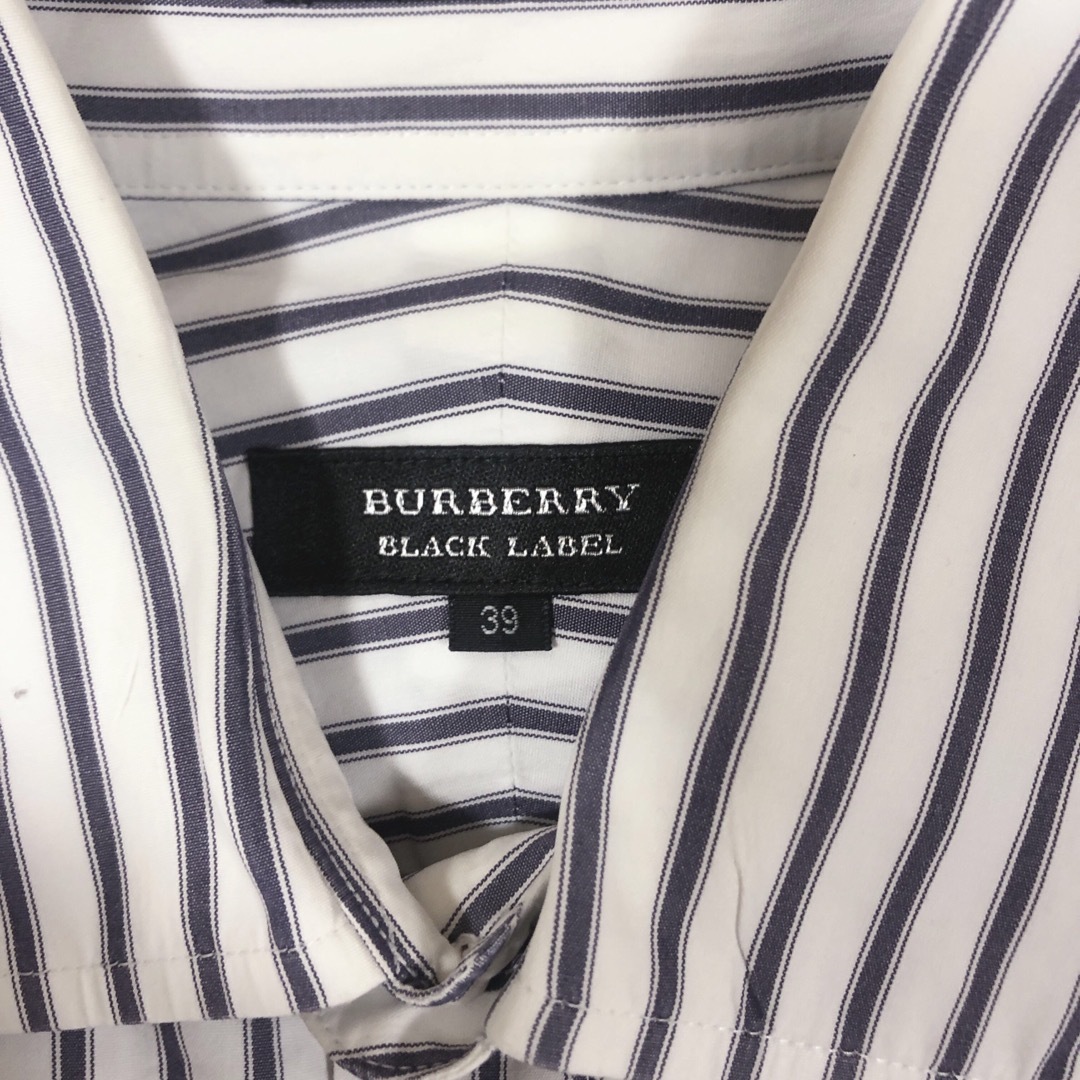 BURBERRY BLACK LABEL(バーバリーブラックレーベル)のバーバリー　ブラックレーベル　ストライプシャツ　レディース　39サイズ　三陽商会 レディースのトップス(シャツ/ブラウス(長袖/七分))の商品写真