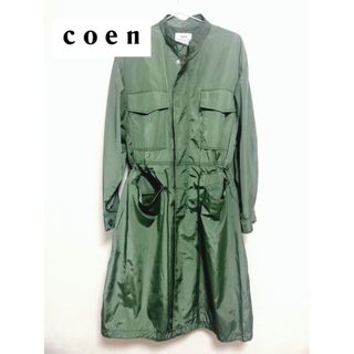 coen - 大きめ Ｌ〜ＸＬ 若草色 緑色 コート ジャケット スプリングコート