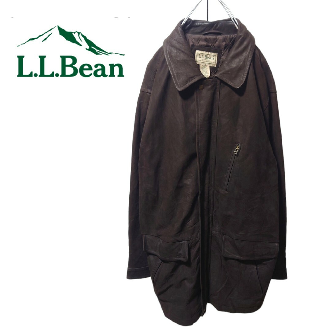 【L.L.Bean】希少 本革 牛革 カウレザーコート A-1639