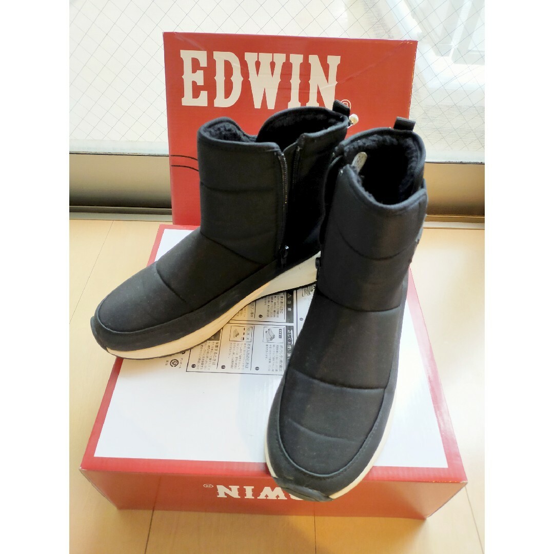 EDWIN(エドウィン)の24.5センチ★エドウィン 裏ボア ショートブーツ ブラック 黒 レディースの靴/シューズ(ブーツ)の商品写真