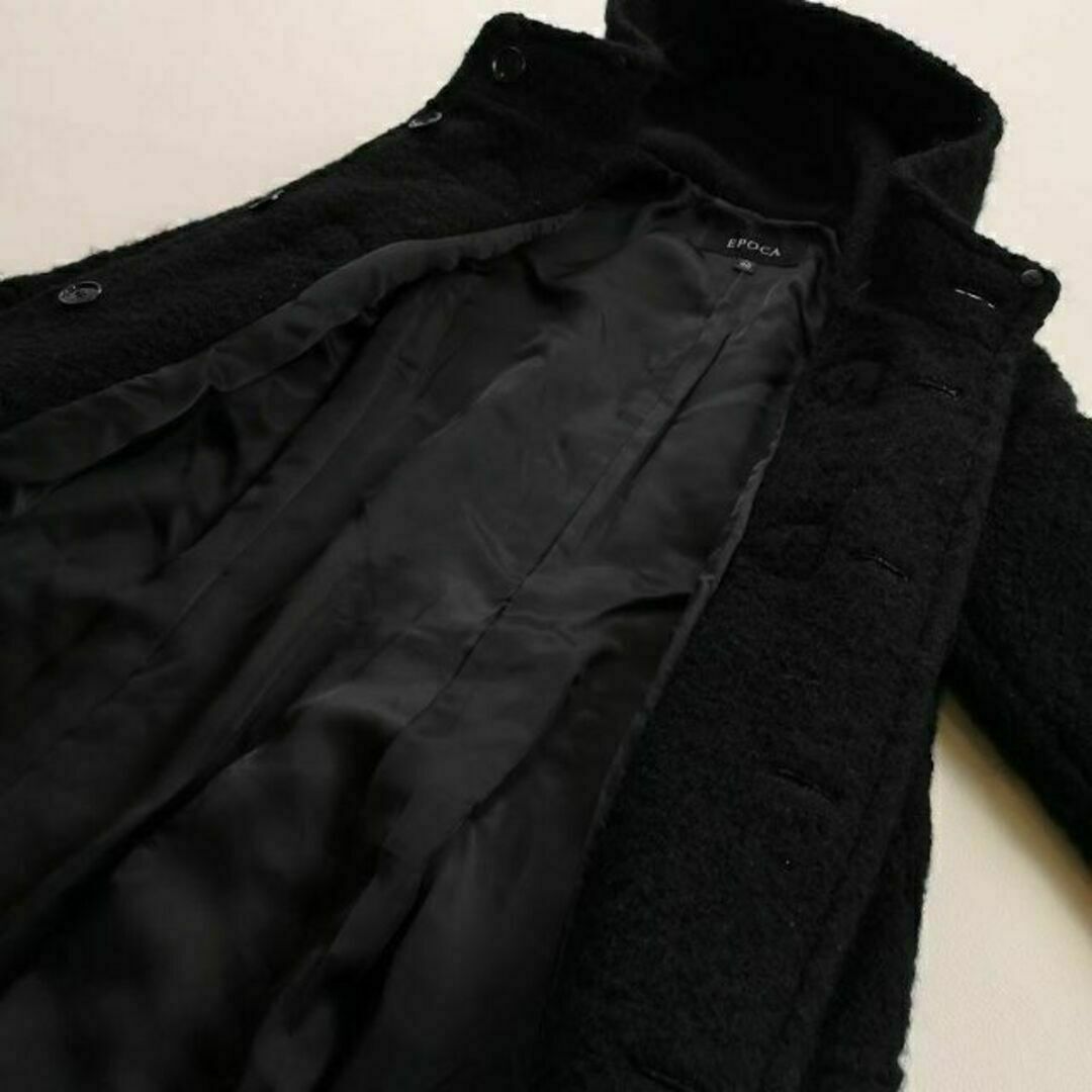 EPOCA(エポカ)のエポカ★ウール　フード付き　ダッフルコート　ミディアム　黒　40（M) レディースのジャケット/アウター(ダッフルコート)の商品写真
