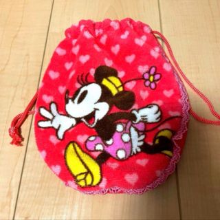 ディズニー(Disney)のミニーマウス　もこもこ巾着(キャラクターグッズ)