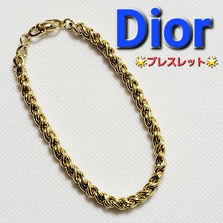 クリスチャンディオール(Christian Dior)の【美品】クリスチャン ディオール ブレスレット チェーン ヴィンテージ ゴールド(ブレスレット/バングル)