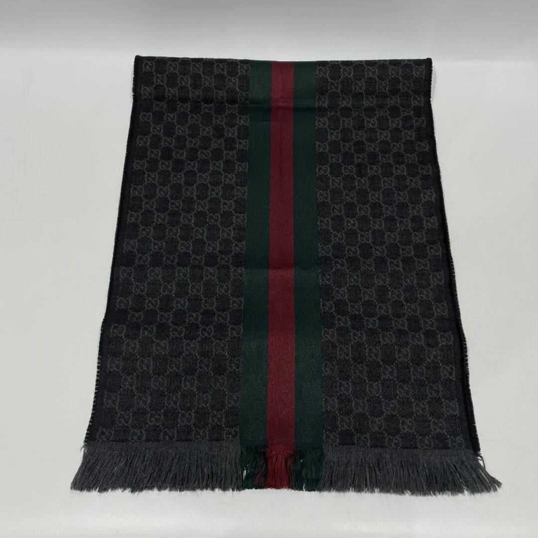 Gucci(グッチ)のGUCCI GGパターン シェリーライン ストライプ フリンジ マフラー メンズのファッション小物(マフラー)の商品写真