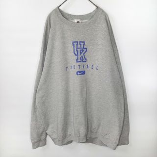 ナイキ(NIKE)の90s　アメリカ製　ナイキ　スウェット　カレッジ　英字　プリント　グレー　XL(スウェット)