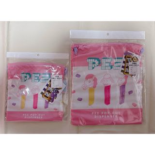 PEZ ペッツ　巾着　S、M ②点セット　ピンク(体操着入れ)