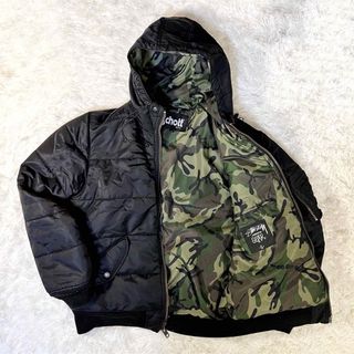 希少 old stussy 90s リバーシブル ダウン ジャケット Lサイズ