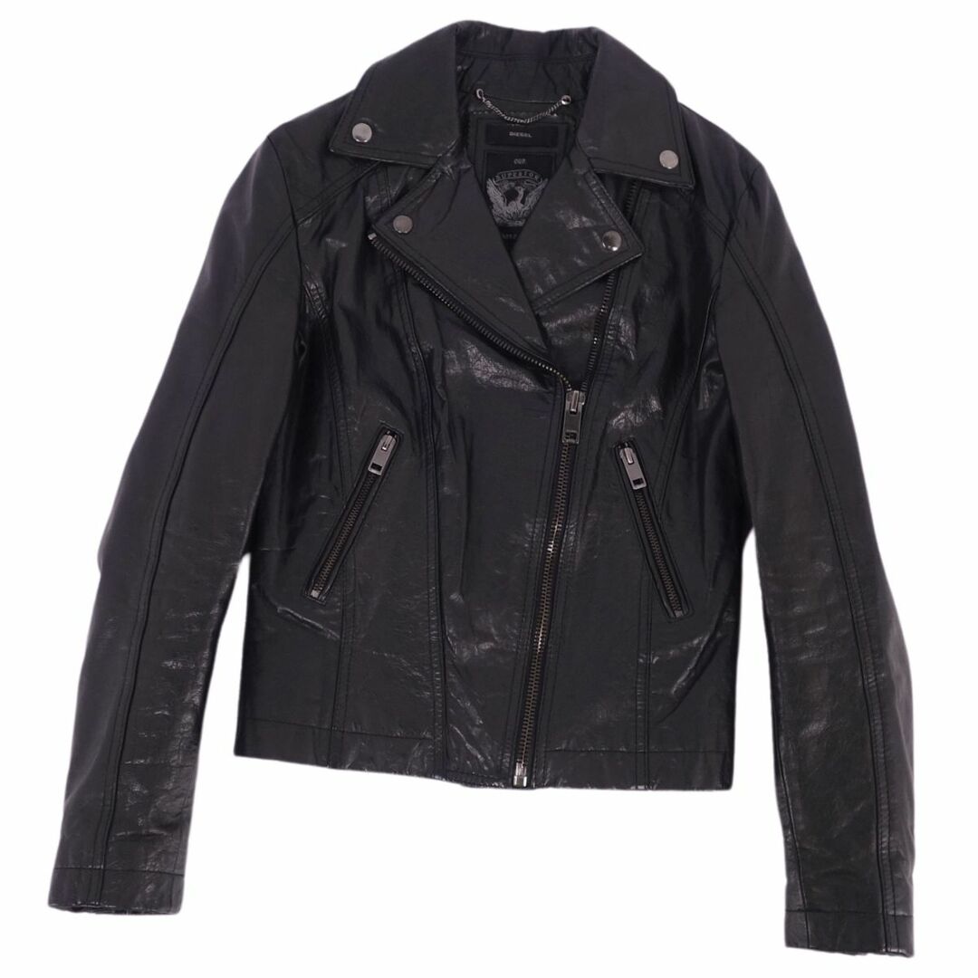 美品 ディーゼル DIESEL ジャケット レザージャケット ダブルライダース バッファローレザー アウター レディース XS ブラック レディースのジャケット/アウター(その他)の商品写真