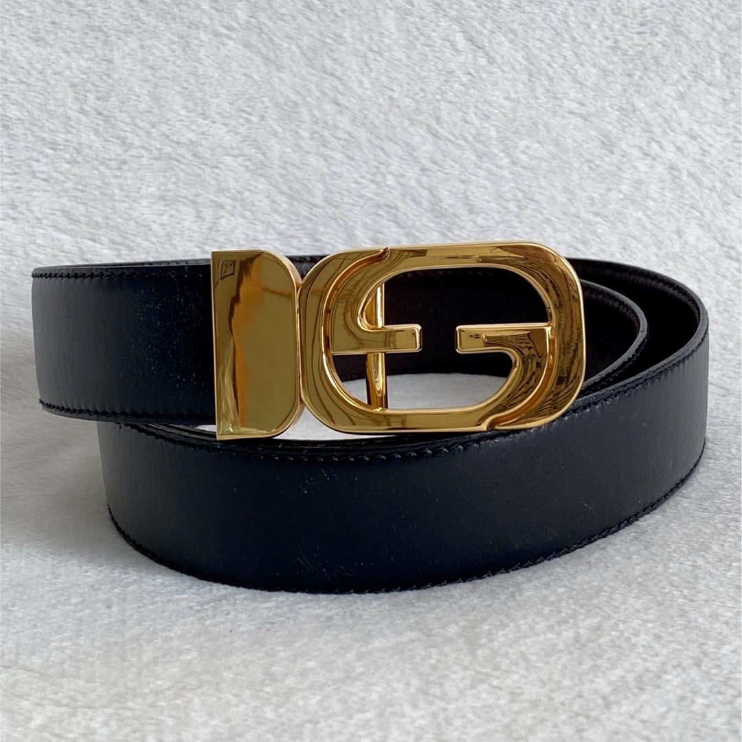 Gucci(グッチ)のGUCCI グッチ オールドグッチ GGバックル ベルト レザー 革 ブラック レディースのファッション小物(ベルト)の商品写真