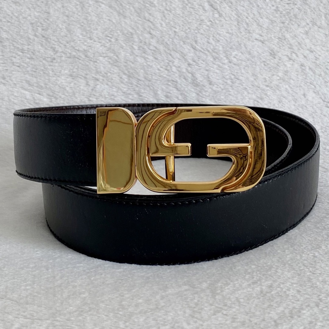 Gucci(グッチ)のGUCCI グッチ オールドグッチ GGバックル ベルト レザー 革 ブラック レディースのファッション小物(ベルト)の商品写真
