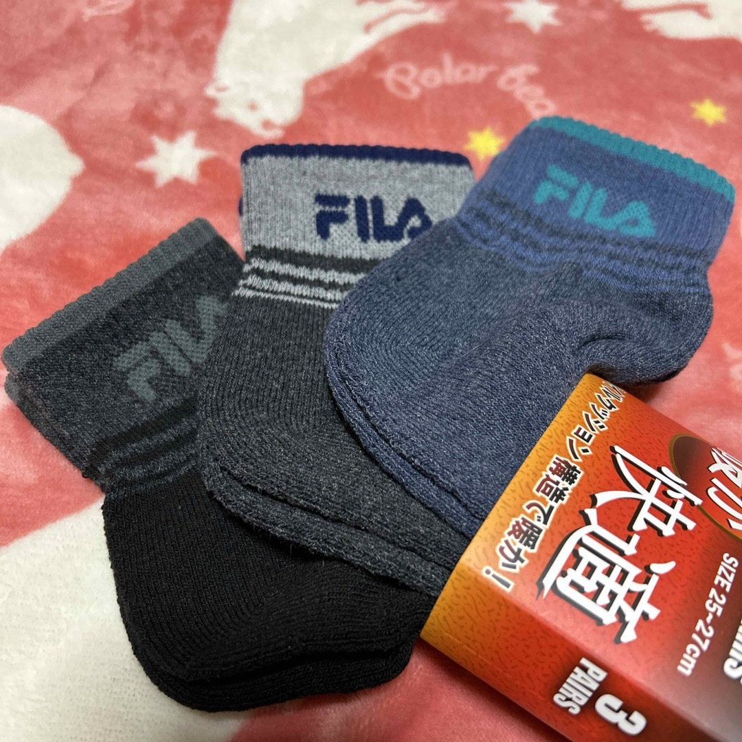 FILA(フィラ)のメンズ靴下　FILA フィラ　暖か靴下　3足 メンズのレッグウェア(ソックス)の商品写真