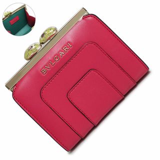 ブルガリ(BVLGARI)のブルガリ セルペンティ がま口 コインケース 小銭入れ 財布 カーフスキン レザー バイカラー フューシャ ピンク グリーン 緑 ゴールド金具 37233 箱付 BVLGARI（未使用　展示品）(コインケース)