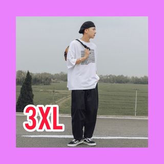 メンズ オーバーサイズ 3XL ホワイト 半袖 Tシャツ ストリート トップス (Tシャツ/カットソー(半袖/袖なし))