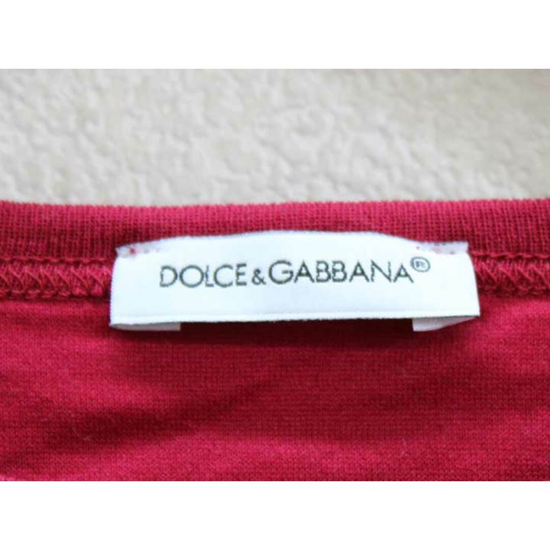 DOLCE&GABBANA(ドルチェアンドガッバーナ)の【新規値下げ】◇DOLCE&GABBANA/ドルチェアンドガッバーナ/ドルガバ◇LAMORE E BELLEZZAプリントカットソー/長袖 レッド/赤 レディース 11/12(144-156cm)【中古】春夏秋冬 111122 レディースのトップス(Tシャツ(半袖/袖なし))の商品写真