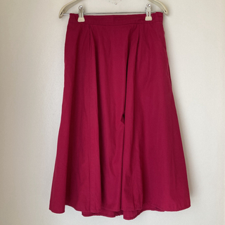 ショコラフィネローブ(chocol raffine robe)のレディース　F　ショコラフィネローブ　ロングスカート　フレアスカート　赤紫　綿(ロングスカート)