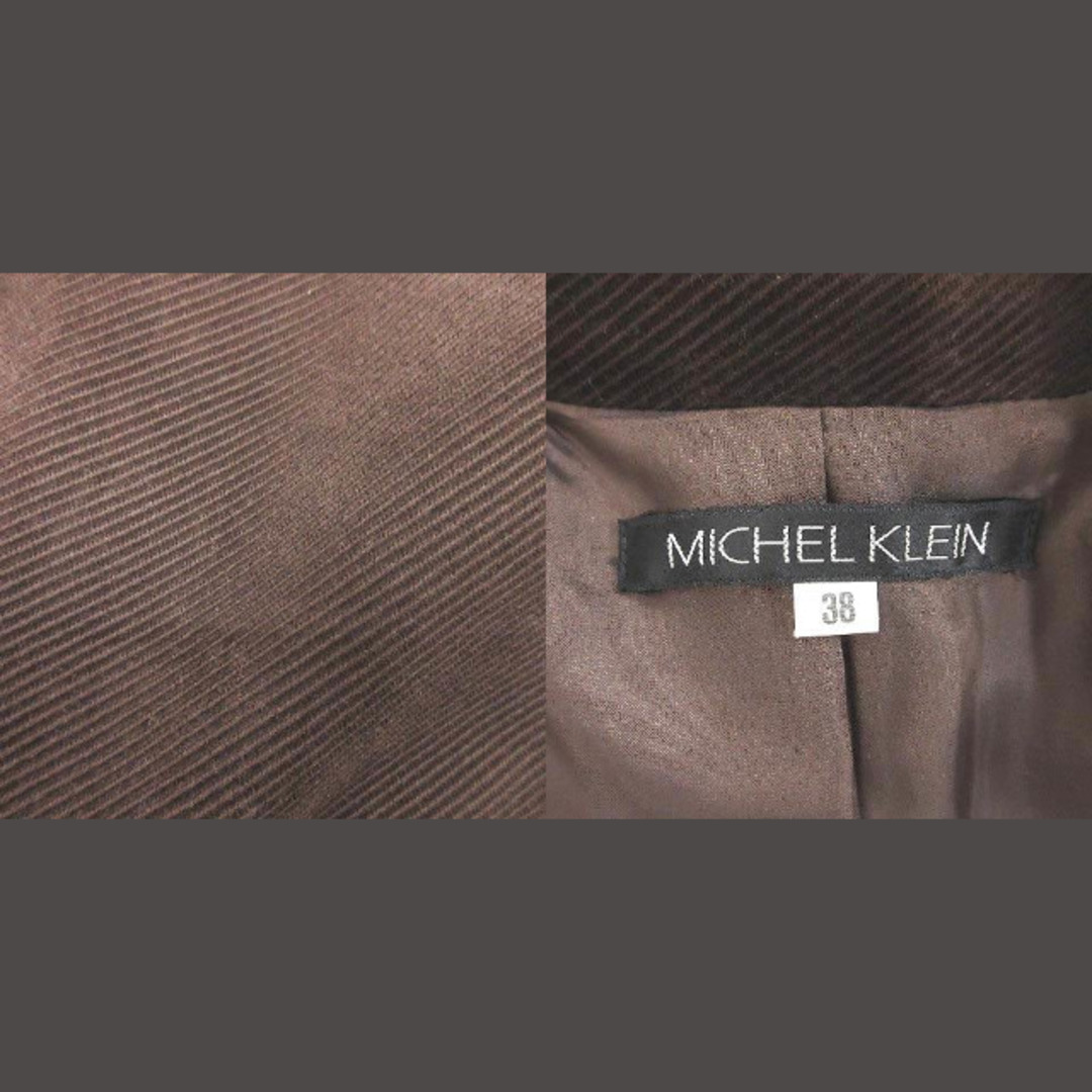 MICHEL KLEIN(ミッシェルクラン)のミッシェルクラン ステンカラージャケット ダブル コーデュロイ 38 こげ茶 レディースのジャケット/アウター(その他)の商品写真