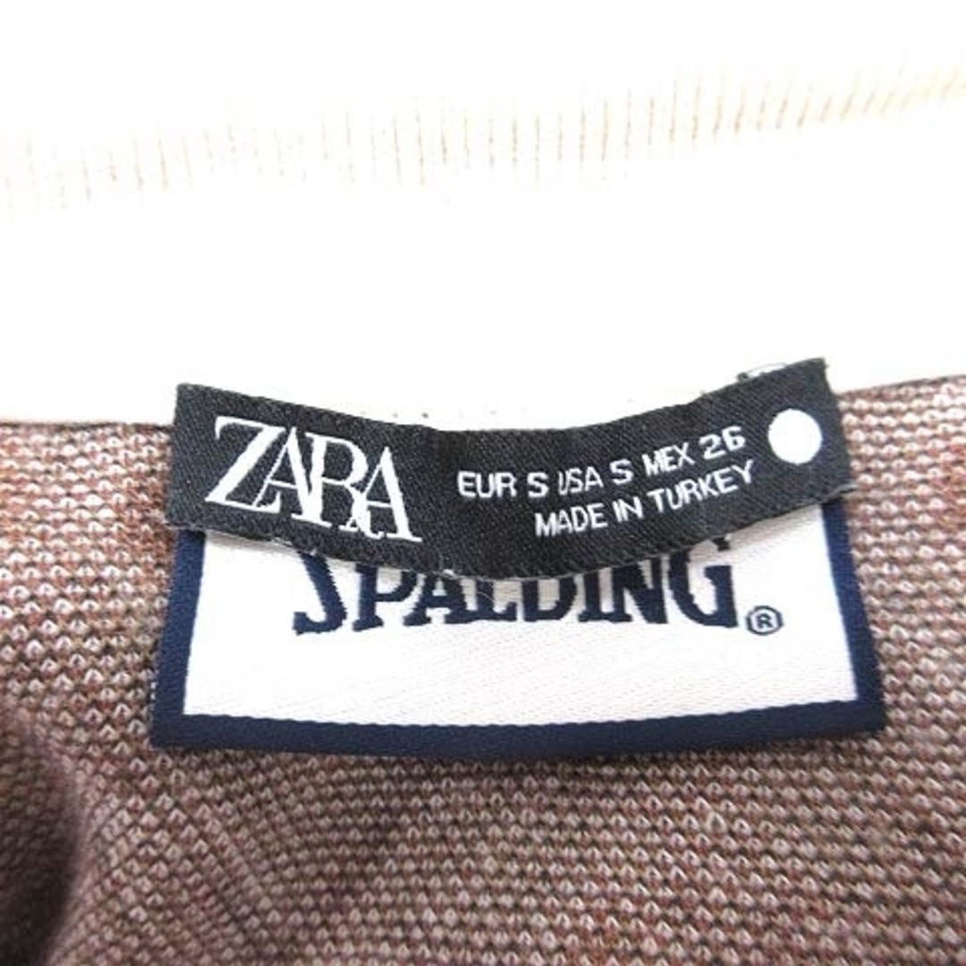 ZARA(ザラ)のザラ ポロシャツ ジャガード 半袖 ニット ショート丈 総柄 S ベージュ レディースのトップス(ポロシャツ)の商品写真