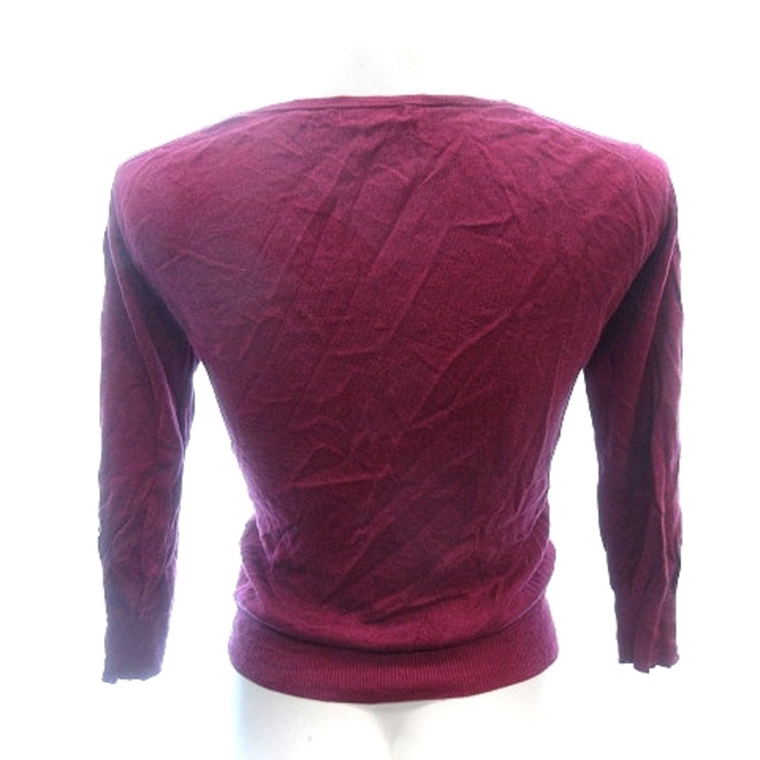 TOCCA(トッカ)のトッカ ニットカーディガン 絹 シルク 七分袖 XS 赤紫 レッドパープル レディースのトップス(カーディガン)の商品写真